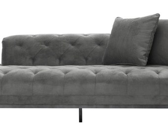 Casa Padrino Luxus Sofa Dunkelgrau Rechtsseitig 220 x 96 x H. 66 cm - Hotel Möbel