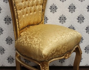 Casa Padrino Barock Esszimmer Stuhl Gold Muster / Gold - Antik Stil  Barock Möbel