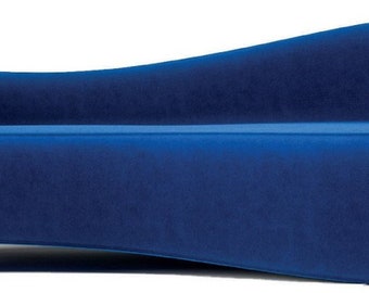 Casa Padrino Luxus Samt Sofa Blau 280 x 105 x H. 68 cm - Wohnzimmer Sofa