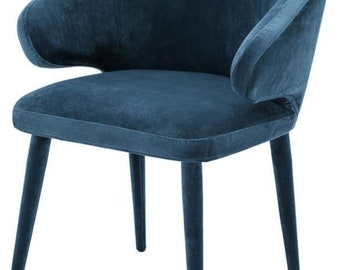 Casa Padrino Designer Esszimmerstuhl Blau 62 x 55 x H. 79 cm - Luxus Möbel