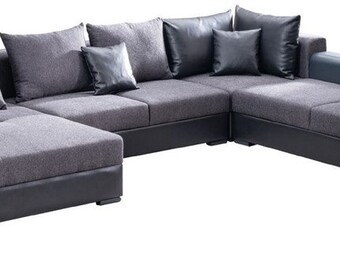 Casa Padrino Luxus Ecksofa Blau 445 x 370 cm - Wohnzimmer Sofa