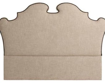 Casa Padrino Designer Bett-Kopfteil Beige 200 x H. 144 cm - Luxus Qualität