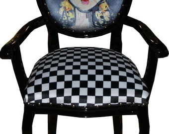 Casa Padrino Barock Luxus Damen Stuhl Mädchen mit Blumen-Kranz auf den Kopf - Limited