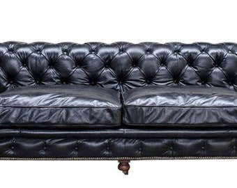 Casa Padrino Luxus 6er Sofa Schwarz 410 x 120 x H. 77 cm - Chesterfield Möbel