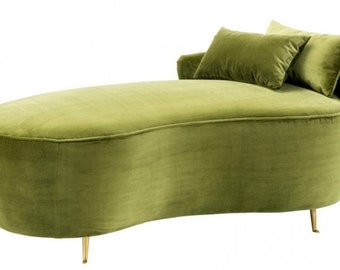 Casa Padrino Luxus Belle Epoche Sofa / Recamiere Grün - Jugendstil Art Deco - Luxury