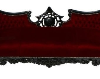Casa Padrino Barock Sofa Vampire Bordeauxrot / Schwarz- Limited Edition - Lounge Couc