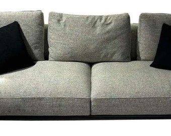 Casa Padrino canapé 4 places de luxe gris / noir 320 x 100 x H. 74 cm - canapé de salon - canapé d'hôtel