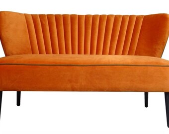 Casa Padrino Luxus Wohnzimmer Sofa Orange 129 x 75 x H. 73,5 cm - Designer Möbel