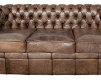 Casa Padrino Luxus Chesterfield Büffelleder Sofa Vintage Braun 192 x 92 x H. 73 cm -
