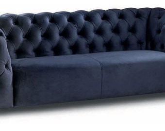 Casa Padrino luxury Chesterfield 2-seater sofa blue / black 167 cm
