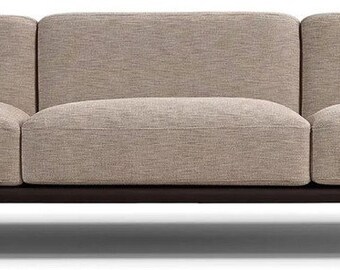 Casa Padrino Luxus Sofa Beige / Dunkelbraun 320 x 100 x H. 70 cm - Wohnzimmer Sofa - Hotel Sofa