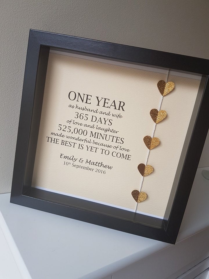 Hochzeit Jahrestag Geschenk Rahmen / 1. Hochzeitstag ...