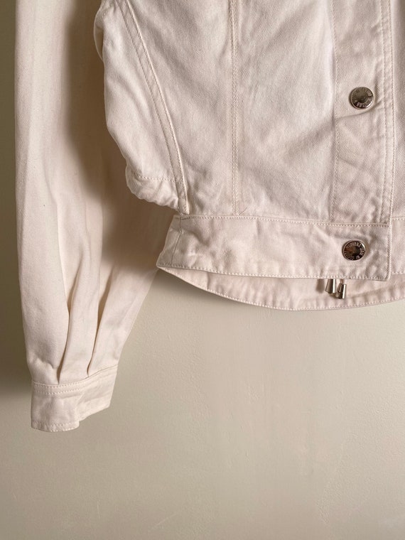CLAUDE MONTANA vintage white denim jacket with cr… - image 5