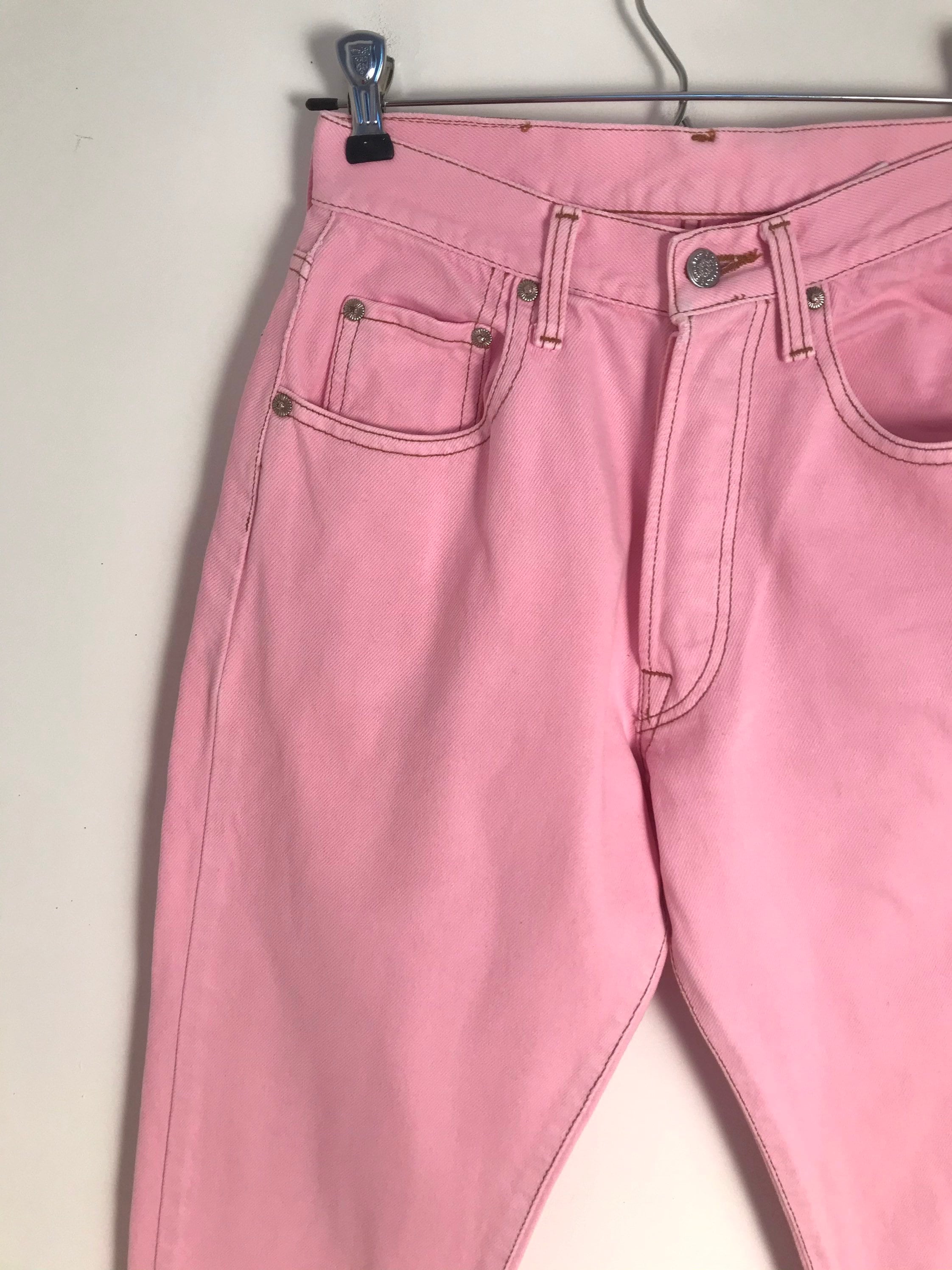 Vintage pink mom jeans with high waist and tapered leg / xs / | Etsy