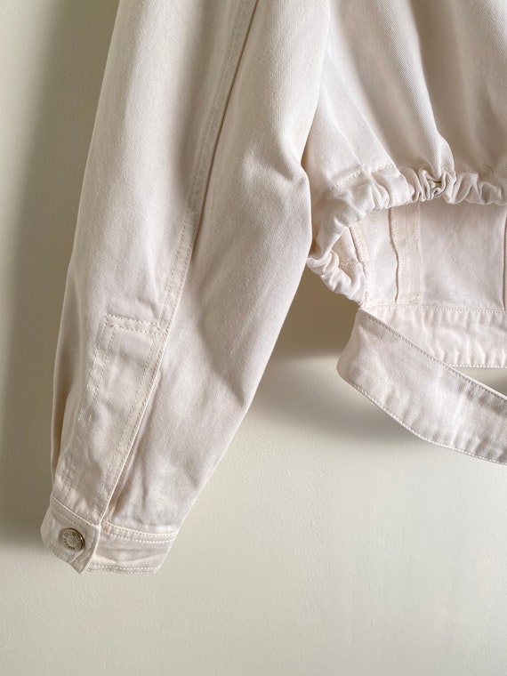 CLAUDE MONTANA vintage white denim jacket with cr… - image 7