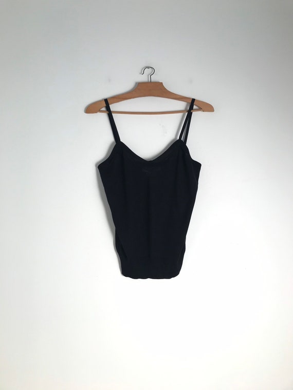 CHRISTIAN DIOR vintage black thin knit sleeveless