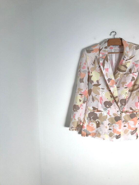 CACHAREL vintage pastel floral double breasted but