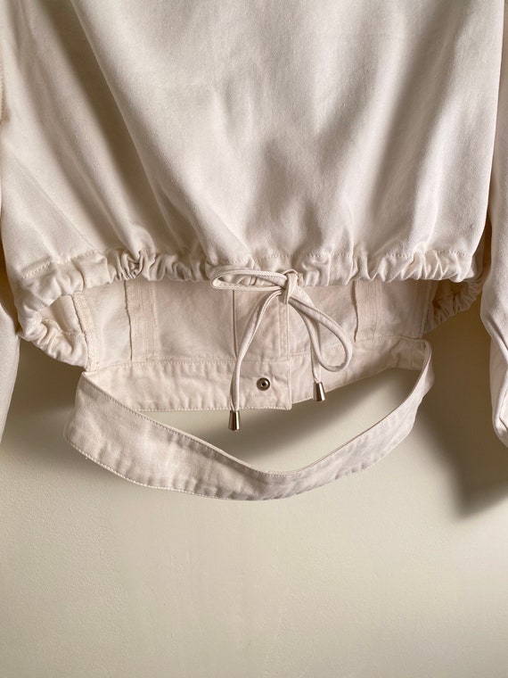 CLAUDE MONTANA vintage white denim jacket with cr… - image 8