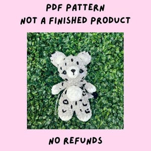 Amigurumi Sassy the Snow Leopard PDF Crochet Pattern Download