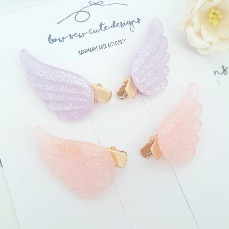 Angel wing clips wing hair clips fairy wing clips fairy Etsy