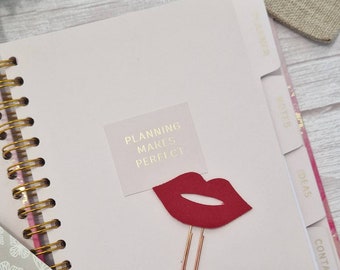 Red lips paperclip, kiss paperclip, rose gold paperclip, planner accessories