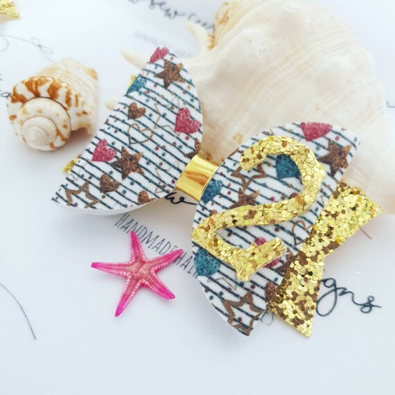 Birthday Hair Bow Birthday Bow Age Hair Bows 1st Birthday Etsy