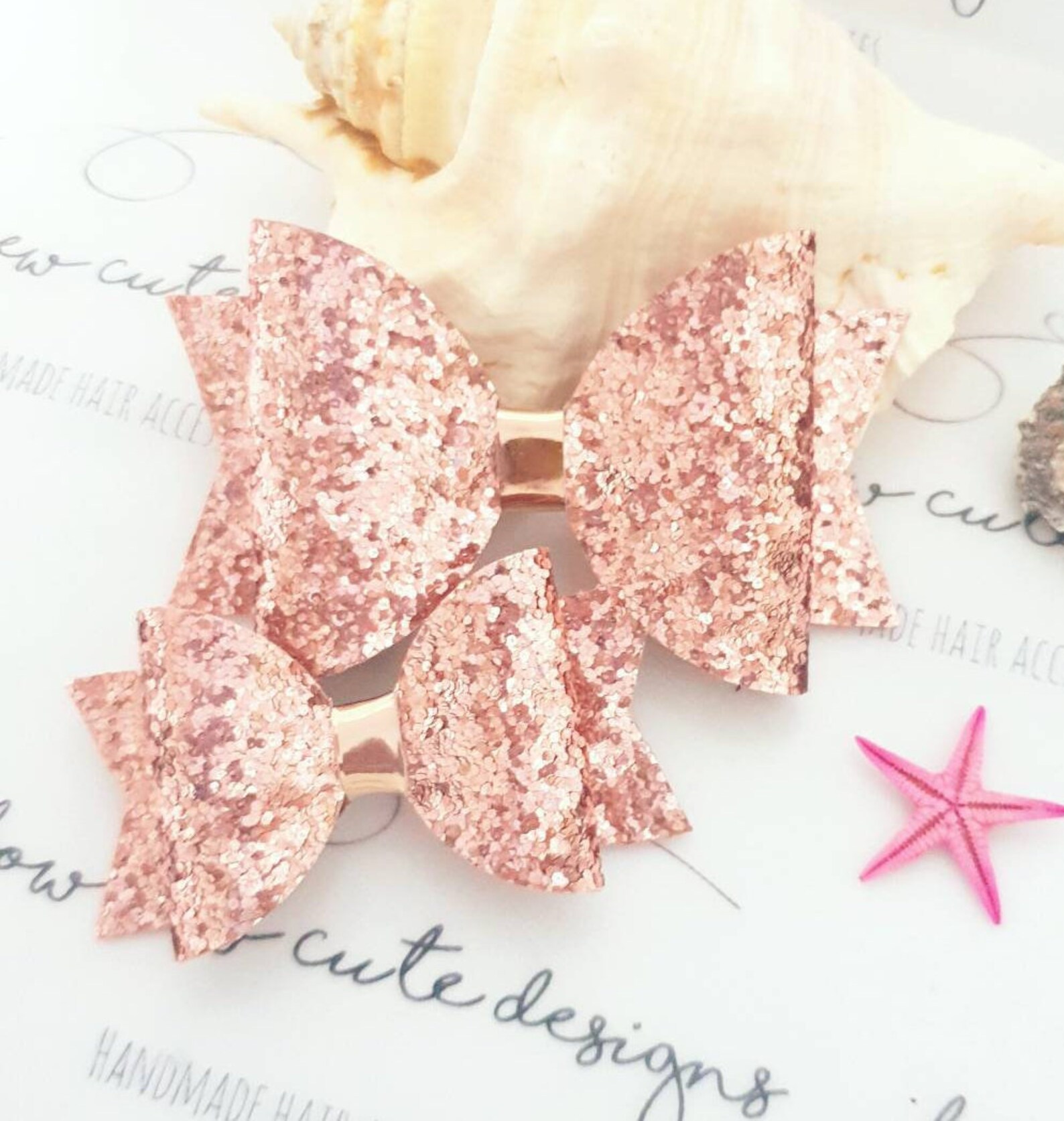 Rose Gold Glitter Bows Rose Gold Bow Glitter Hair Bow Rose Etsy
