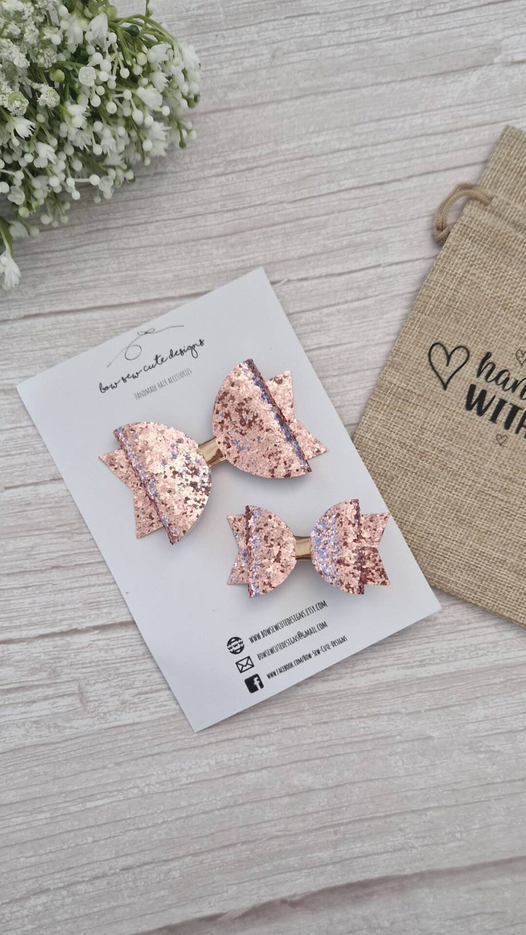 Rose Gold Glitter Bows Rose Gold Bow Glitter Hair Bow Rose Etsy