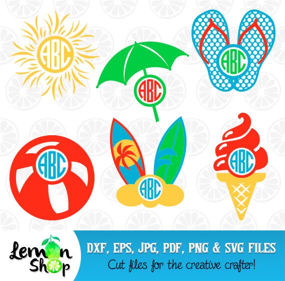Download Summer Monogram Beach SVG Sun monogram Ice Cream Monogram ...