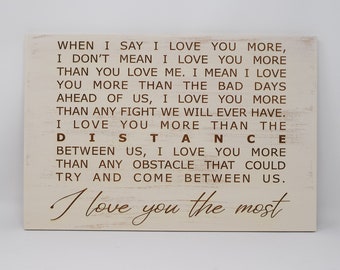 Love You More Sign Etsy