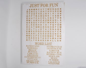 Custom Word Search Puzzle 10x15, 15x22, 20x30, 24x36 Engraved Wood Sign