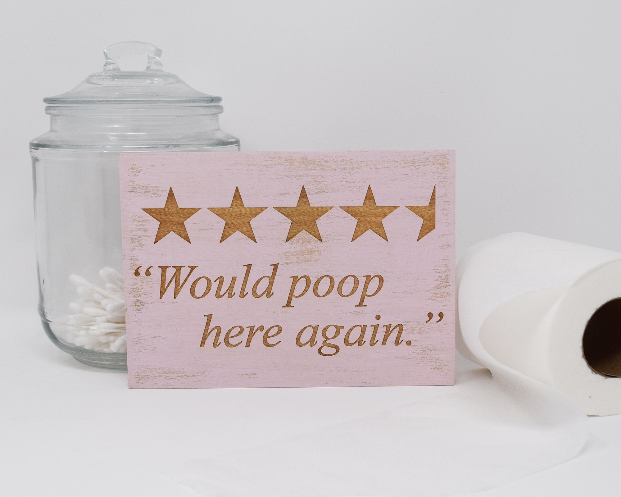 Would Poop Here Again 5x7, 8x12, 10x15, 15x22, 20x30, 24x36  Engraved…