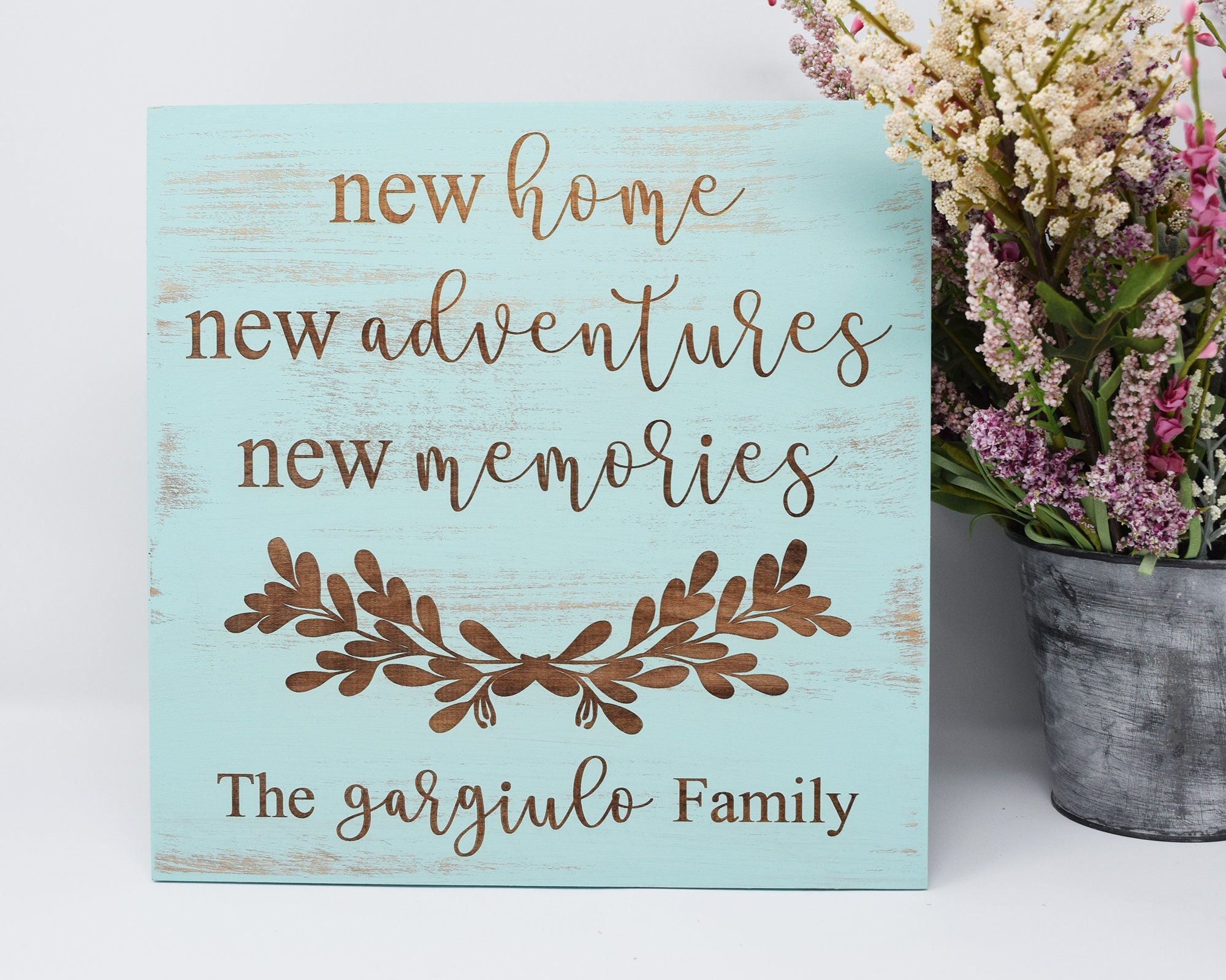 New Home, New Adventures, New Memories Personalized 7x7, 10x10 12x12,…