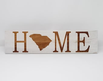 Home State 5x15, 7x21, 10x30 Engraved Wood Sign