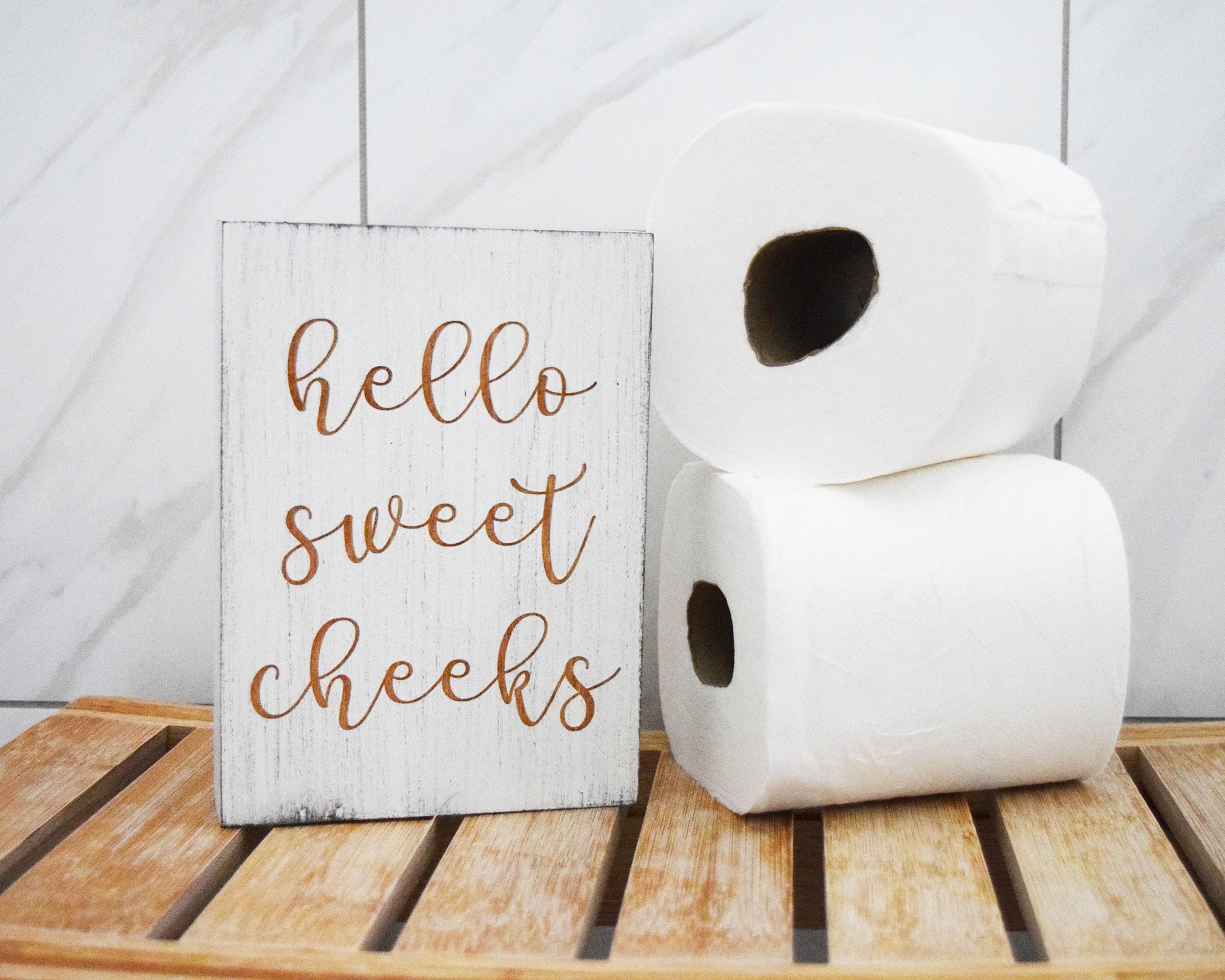 Hello Sweet Cheeks 5x7, 8x12, 10x15, 15x22, 20x30, 24x36 Engraved Woo…