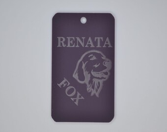 Dog Lover Vertical Personalized Luggage Tag - Customized Travel Tags - 2" x 3.5"