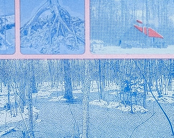 Aux Sucres: Two Layer Forest Roots and Landscape Art Print