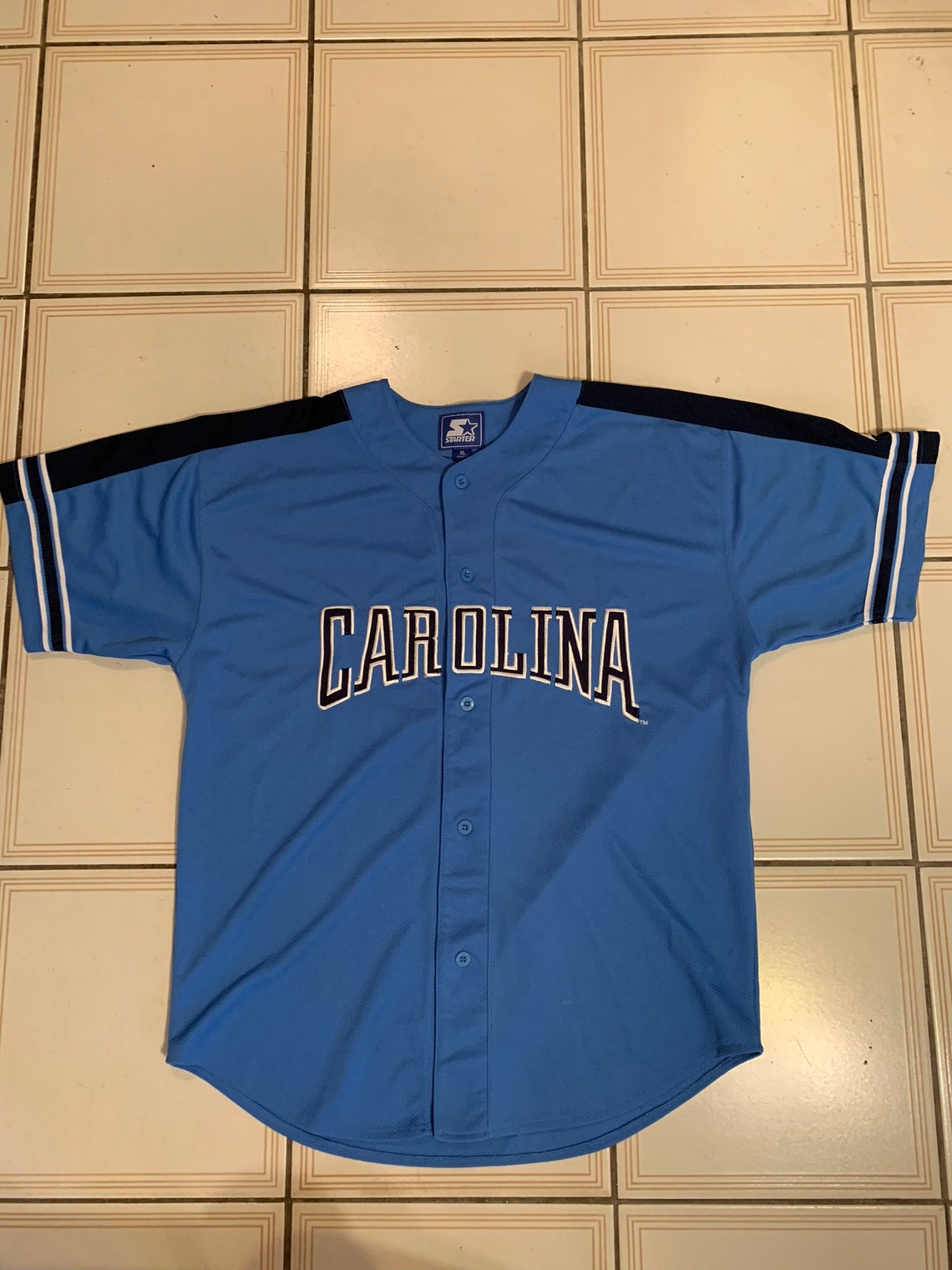 Blue Carolina Baseball Jersey Etsy