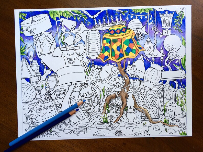 Lighting Place (Hoarder's Island Collection)| Coloring Book | Illustrator Image | Digital Download image 6
