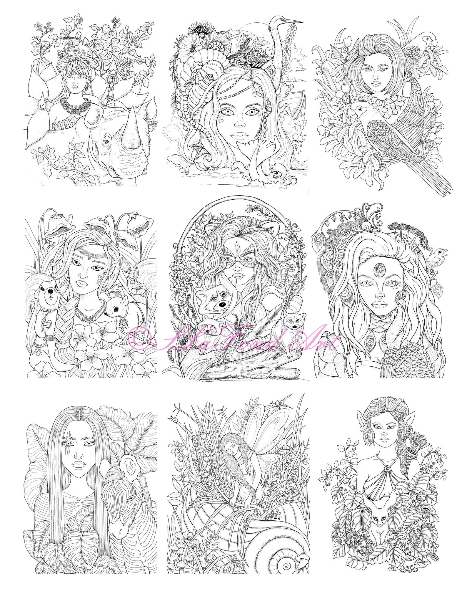 Enchanting Adult Coloring Book Digital Download JPG | Etsy