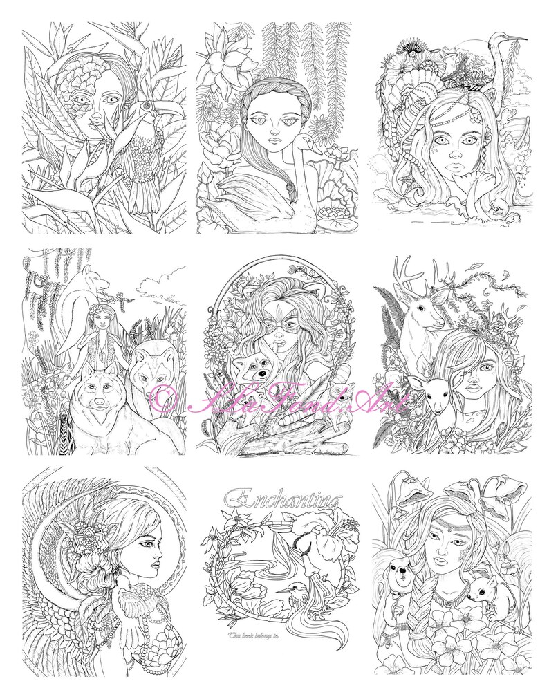 Enchanting Adult Coloring Book Digital Download JPG Etsy Australia