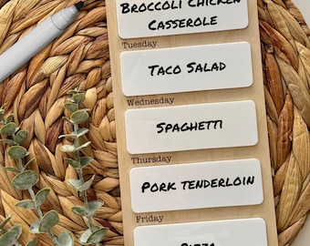 Weekly Menu, Dinner Menu, Meal Prep Planner, Weekly Meal Plan, Magnetic Weekly Menu Dry Erase, Reusable Meal Planning, Weekly Meals