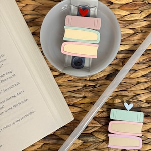 Straw Topper, Book Tumbler Topper, Personalized Topper, Teacher Gift, Librarian Gift, Book Lover Gift, Personalized Gift, Tumbler Topper