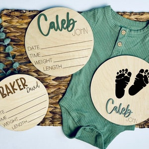 Baby Birth Stats, Newborn Announcement, Hospital Sign, Footprint Sign, Baby Name Sign