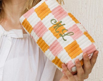 Graduation Gift for Her Personalized Teacher Appreciation Gift Quilted Makeup Bag