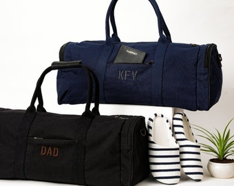 Personalized Canvas Weekender Travel Bags Groomsmen Gift | Canvas Duffle Bag | Christmas Gift for Him | Gift for Dad | Gift for Boyfriend