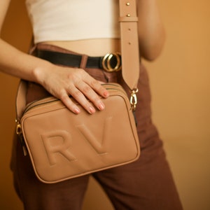 Crossbody Leather Bag Personalized Christmas Gift for her, Personalized Leather Shoulder Bag, Leather Purse image 5
