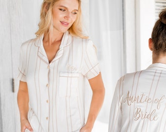 Bridesmaid PJ set | Bridesmaid Gift | Bridesmaid Pajamas set of | Pajama set women | Beige Bridesmaid | Bride PJ | Champagne Bridesmaid robe