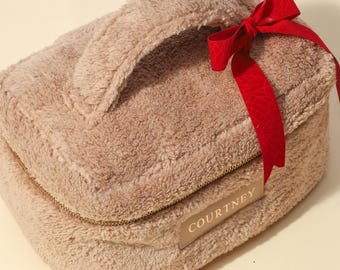 Monogram Train Case Sherpa Vanity Case Large Makeup Bag