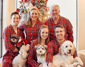 Monogrammed Flannel Christmas Pajamas | Matching PJs